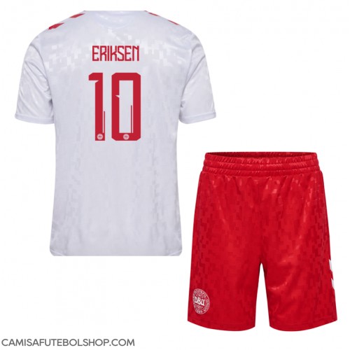 Camisa de time de futebol Dinamarca Christian Eriksen #10 Replicas 2º Equipamento Infantil Europeu 2024 Manga Curta (+ Calças curtas)